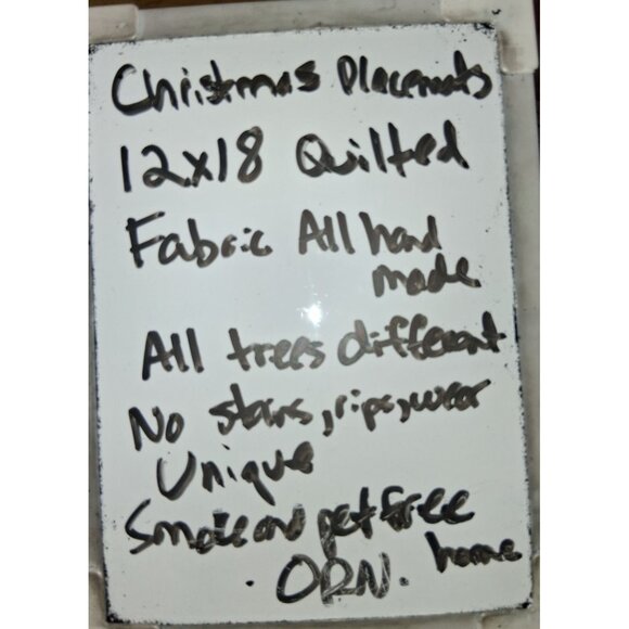 Handmade Quilted Christmas Placemats Set Of 4 Patchwork Design With Red & Green - Picture 11 of 11